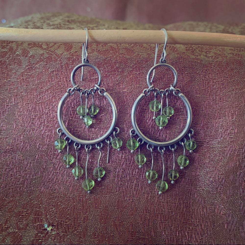 Sterling silver and peridot earrings